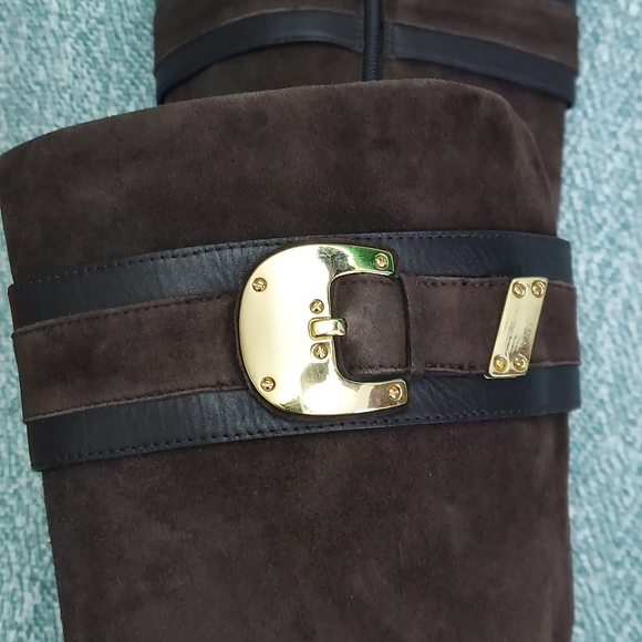 Cole Haan Brown Suede Knee-High Boots - Picture 8 of 14